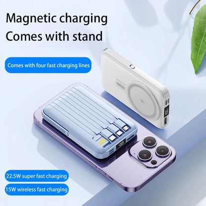 Magnetic Wireless Charger Power Bank with Phone Holder