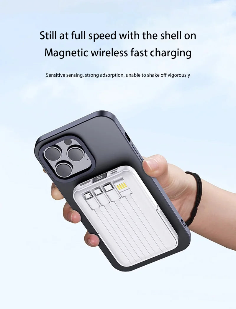 Magnetic Wireless Charger Power Bank with Phone Holder